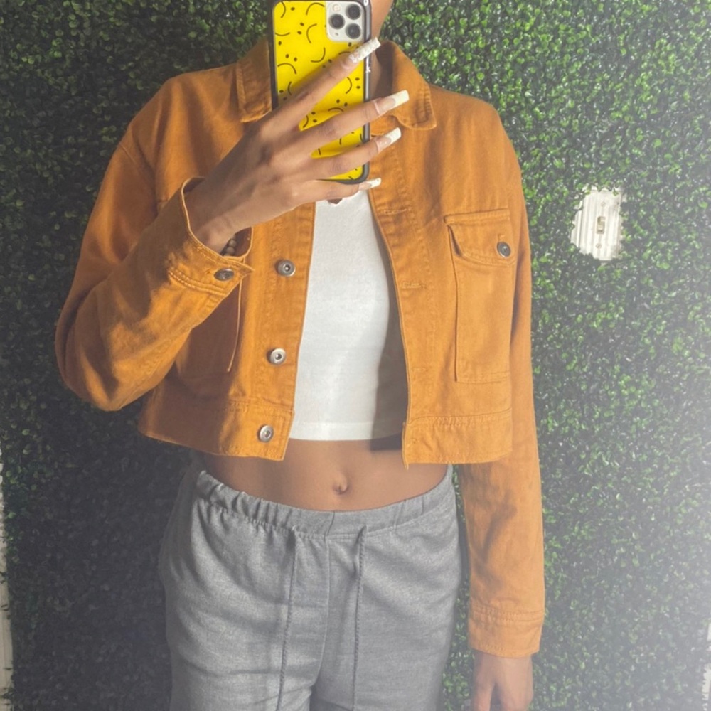 Burnt orange denim jacket